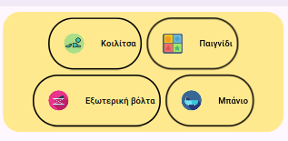 Οθόνη δραστηριοτήτων διασκέδασης