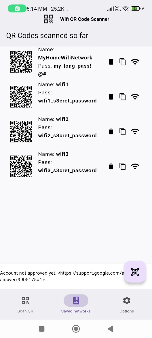 Στιγμιότυπο 4 της εφαρμογής «WiFi QR Code password scanner»